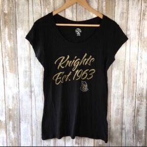 UCF Knights Est 1963 Script Tee Women’s Small Black Gold NCAA Shirt
